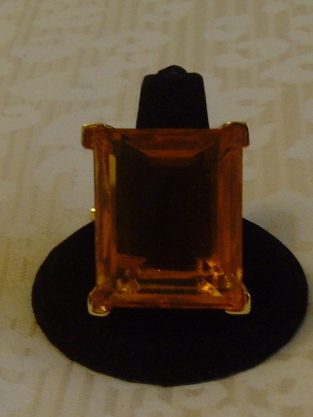 Kenneth J Lane (KJL) RARE Vintage Faux Topaz Colored Stone Ring (Adjustable) - Picture 9 of 14